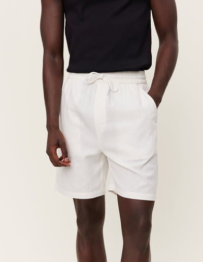 Les Deux MEN Otto Linen Shorts Shorts 201201-White