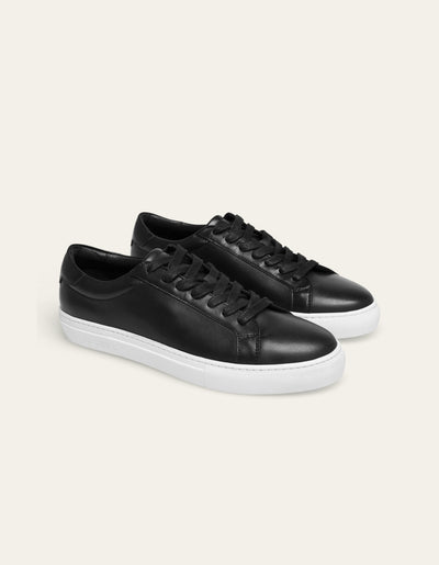 Les Deux MEN Theodor Leather Sneaker Shoes 100201-Black/White