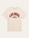 Les Deux MEN University T-Shirt T-Shirt 218634-Light Ivory/Burnt Red