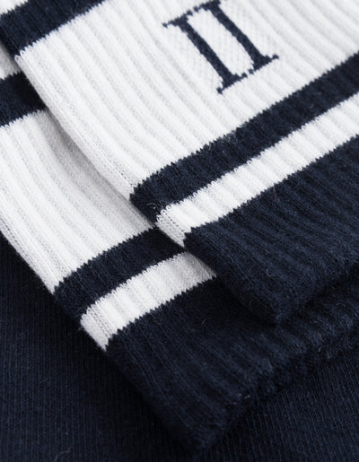 Les Deux MEN William Stripe 2-Pack Socks Underwear and socks 460241-Dark Navy/Off White