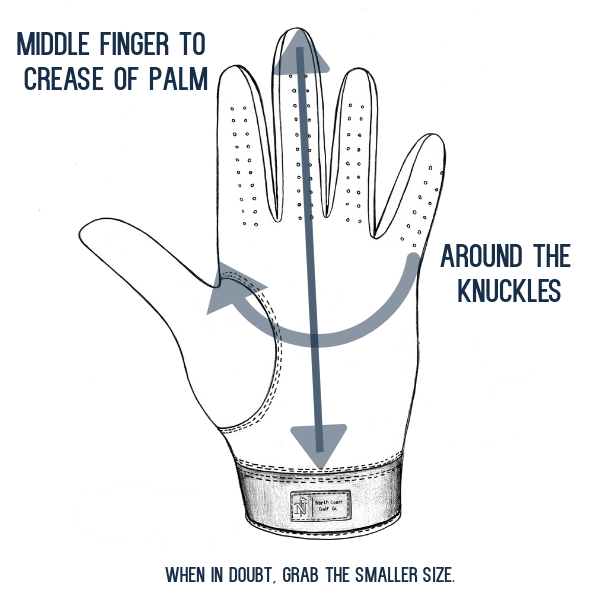 golf glove size chart