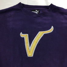 Load image into Gallery viewer, Vintage Minnesota Vikings V Logo Purple NFL Crewneck Sweatshirt by Puma (XL)
