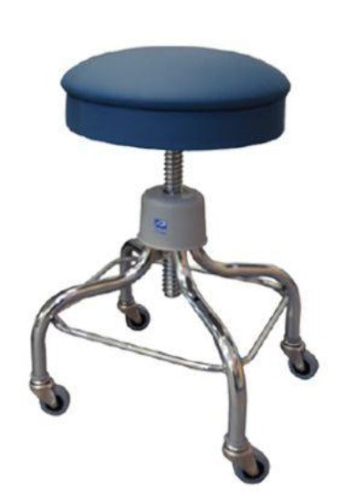 Pedigo Exam Stool Screw Shaft Adjustable Round Seat Chrome | Stool ...