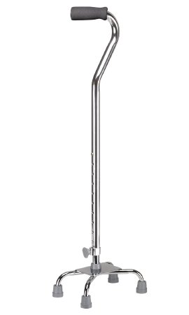 Drive Medical Drive Small Base Quad Cane drive Aluminum 30 to 39 Inch Height Chrome - 10301-4