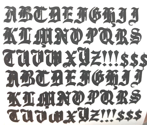 large old english font alphabet