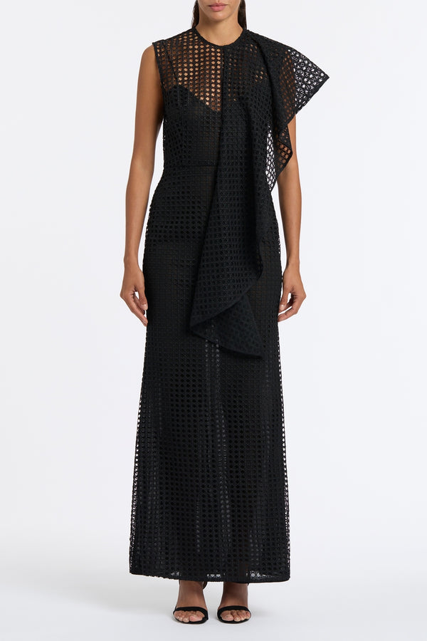 BLACK RUFFLE STRAPLESS DRESS – Carla Zampatti