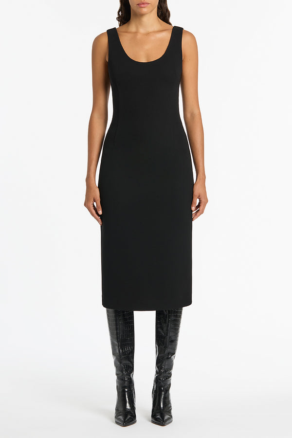 PLUM CREPE SCOOP NECK DRESS – Carla Zampatti