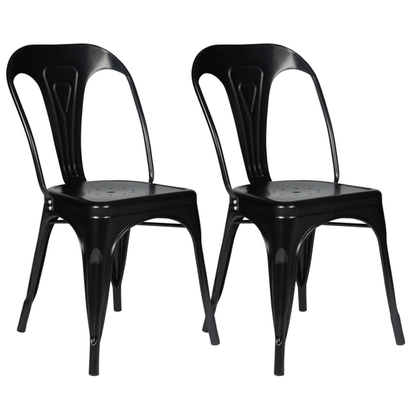 2 chaises tolix noires