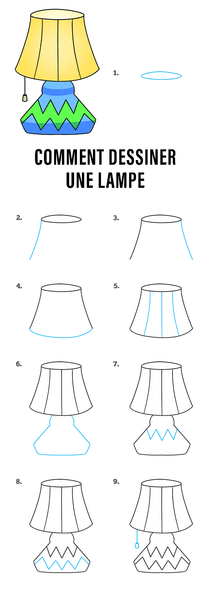 Comment dessiner une lampe tutoriel étape par étape image