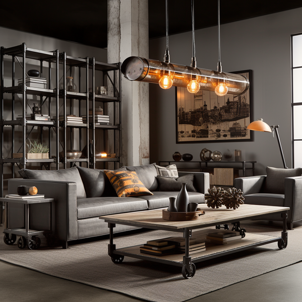 salon style industriel meubles en métal