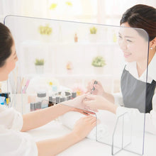 Load image into Gallery viewer, Acrylic Shield for Table Sneeze Guard Counter Glass Desk Barrier for Cashiers, Clerks, Receptionists, Beauty Parlors, Salons  24x24 inches Transparent | MOQ 100 units, Price $12 Smiledrive