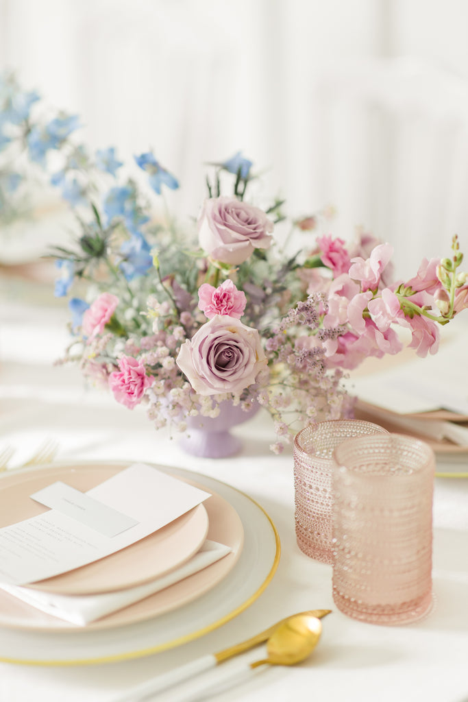 Pride styled shoot pastel table setting.