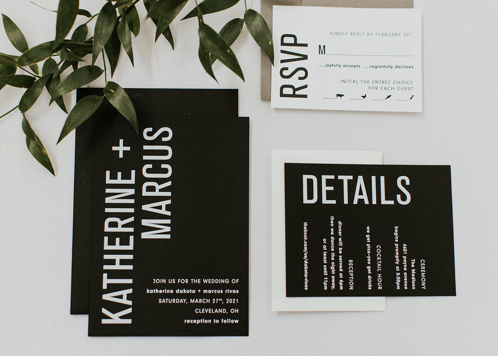 lay flat of wedding invitations 