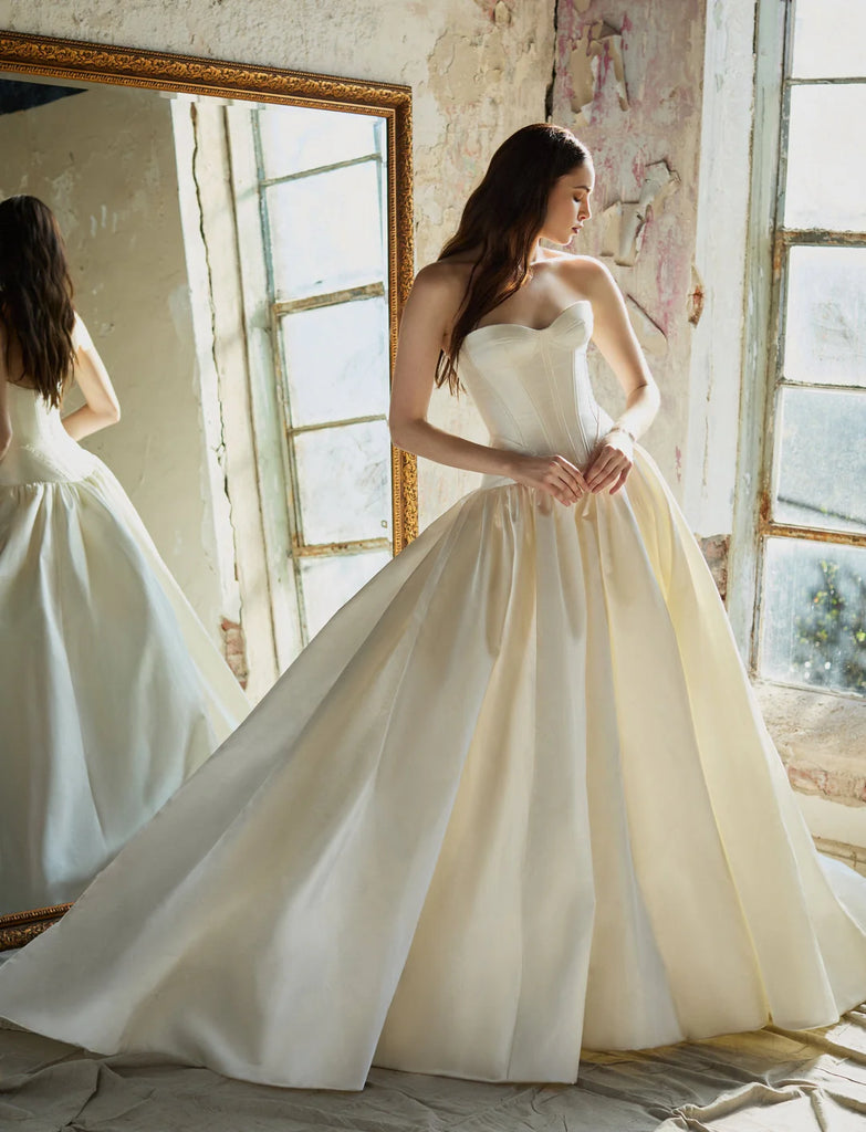 Drop waist wedding dress- Lazaro Collette