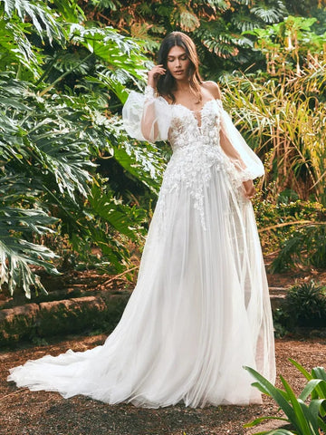 Shop 100+ Off The Shoulder Wedding Dresses Online - Luxe Redux Bridal