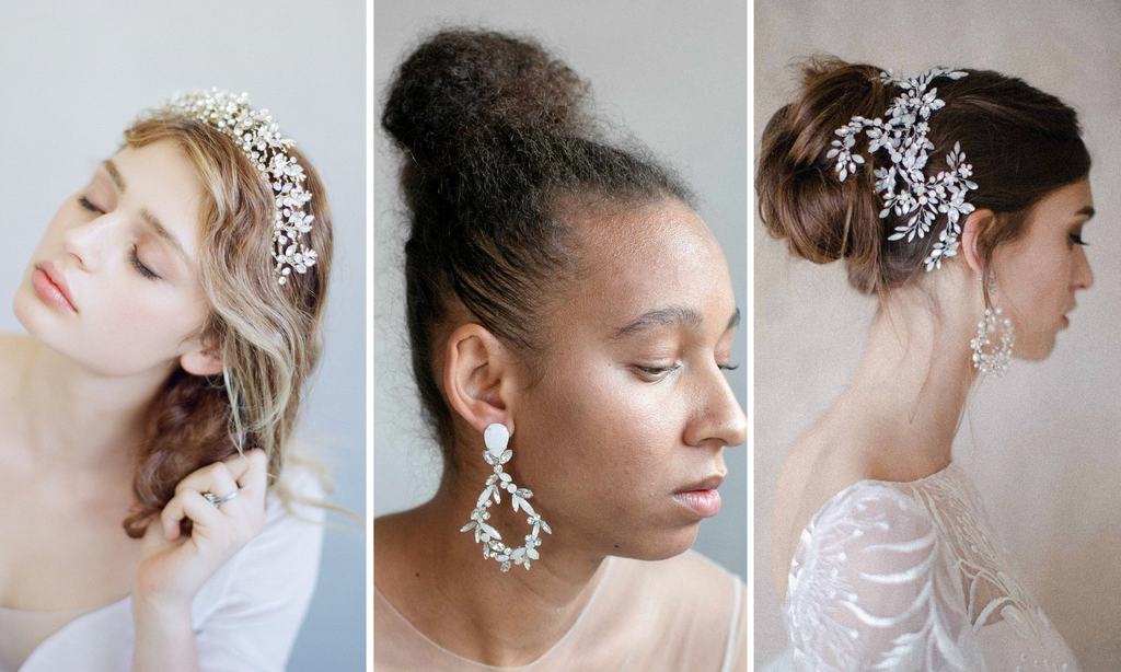 models wearing bridal accessories