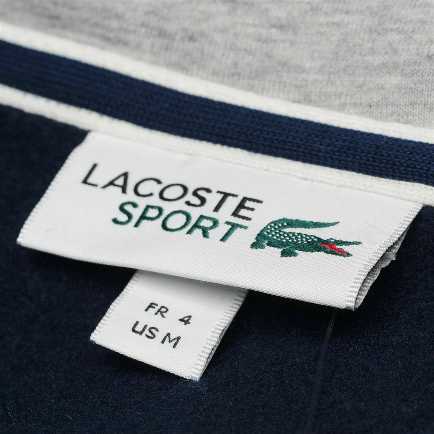 Lacoste Sport Men's Plain Full Zip Jacket Croc Drawstring Hood Grey Bl ...