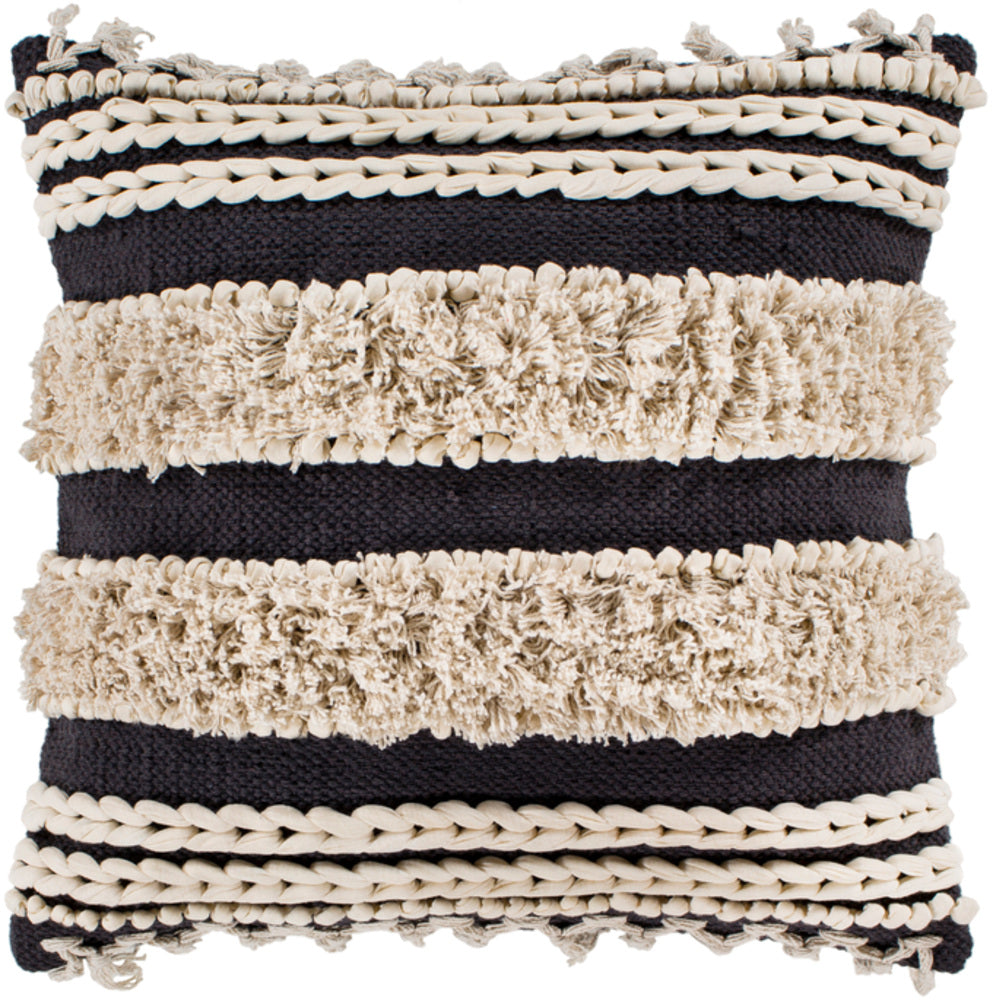 Helena Hand Woven Pillow in Charcoal