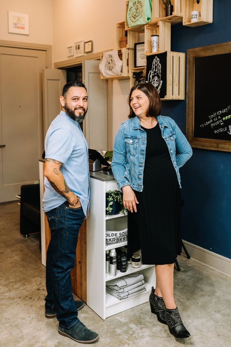 Oleksandra Zubrytska & Edgar Argumedo in Olde Soul Barbershop