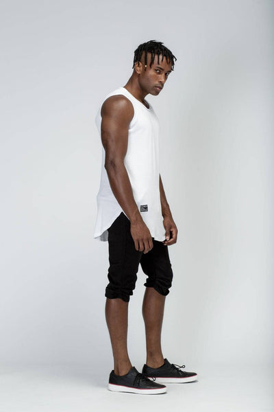 Konus Men's Tank Top with Accent Label in White by Shop at Konus