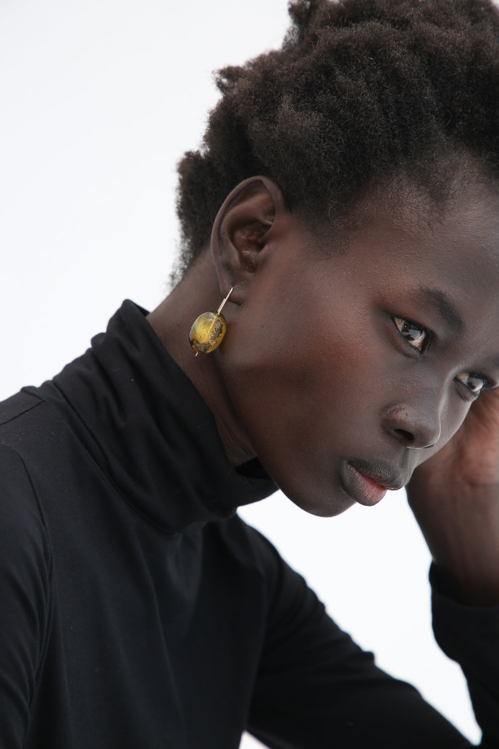 Stone Drop Earrings in Tortoise Amber