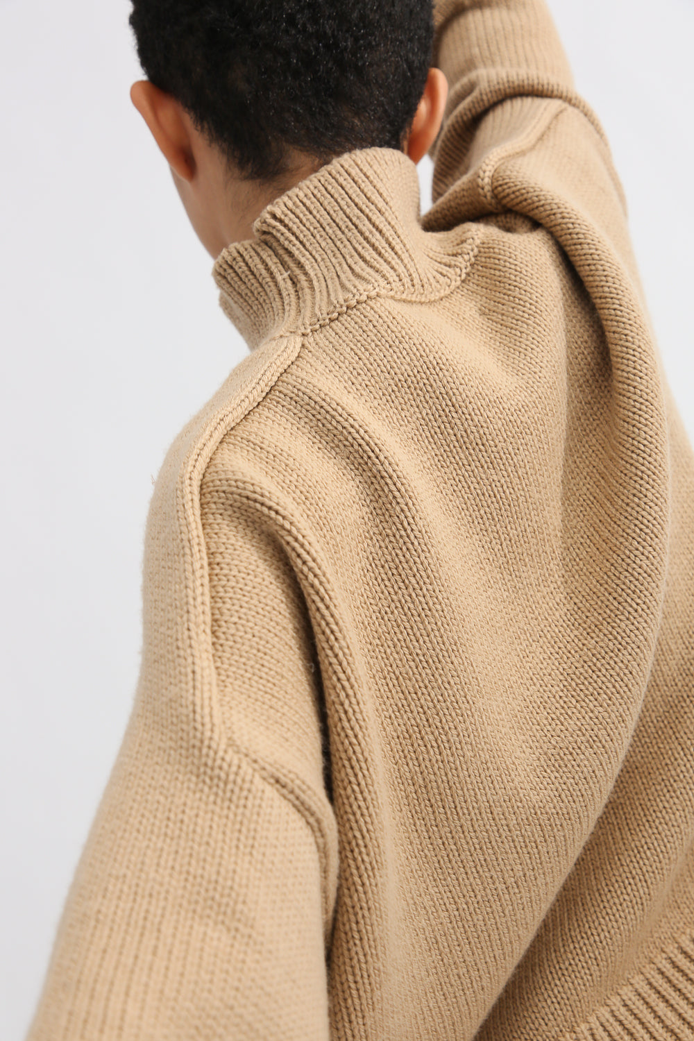 Wool Saddle Sweater in Camel