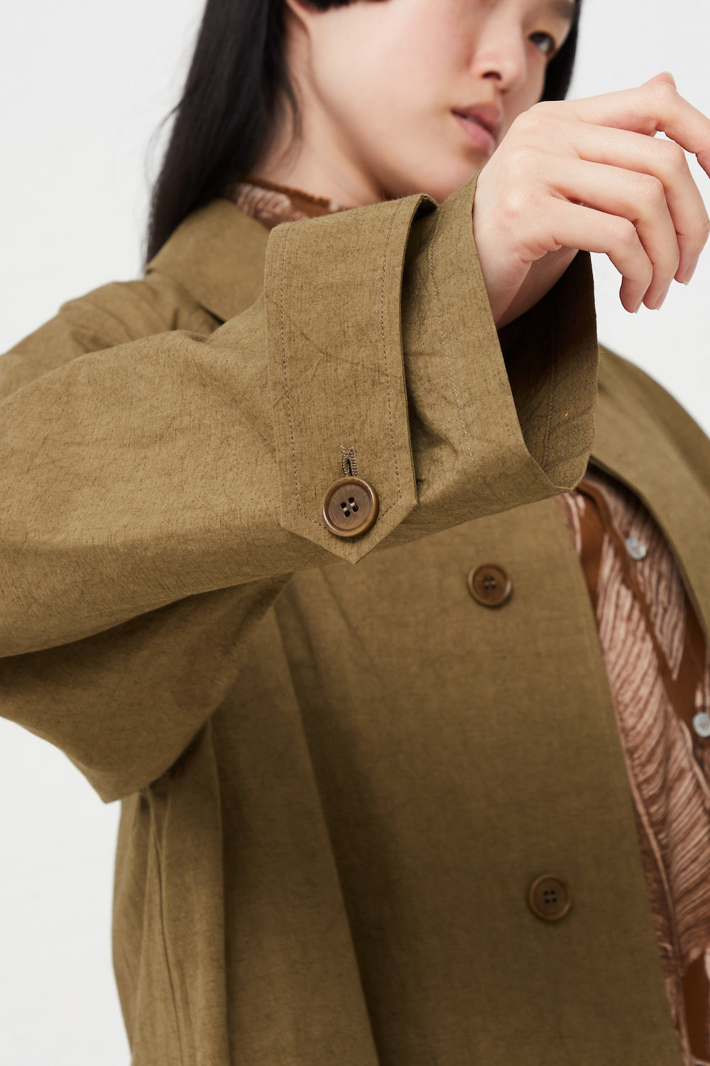 Oversized Trench in Dark Olive