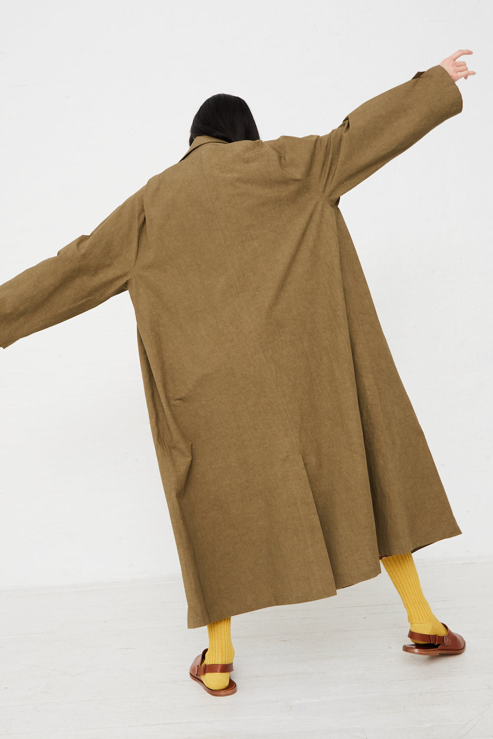 Oversized Trench in Dark Olive