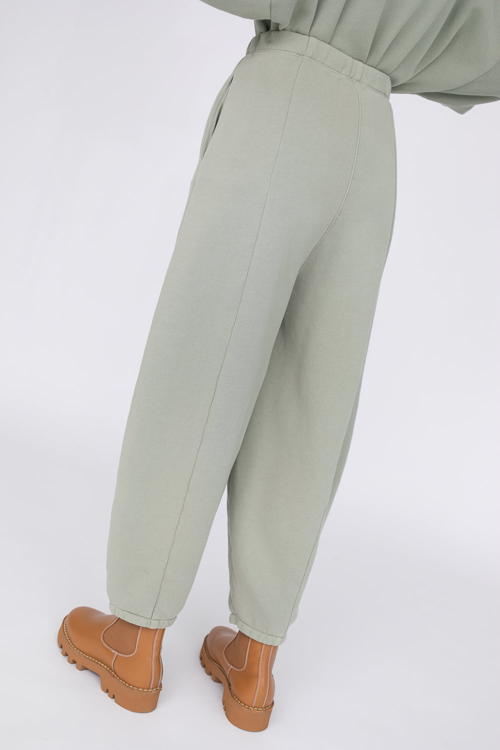 Wide Pant - Woven Cotton Terry in Sage