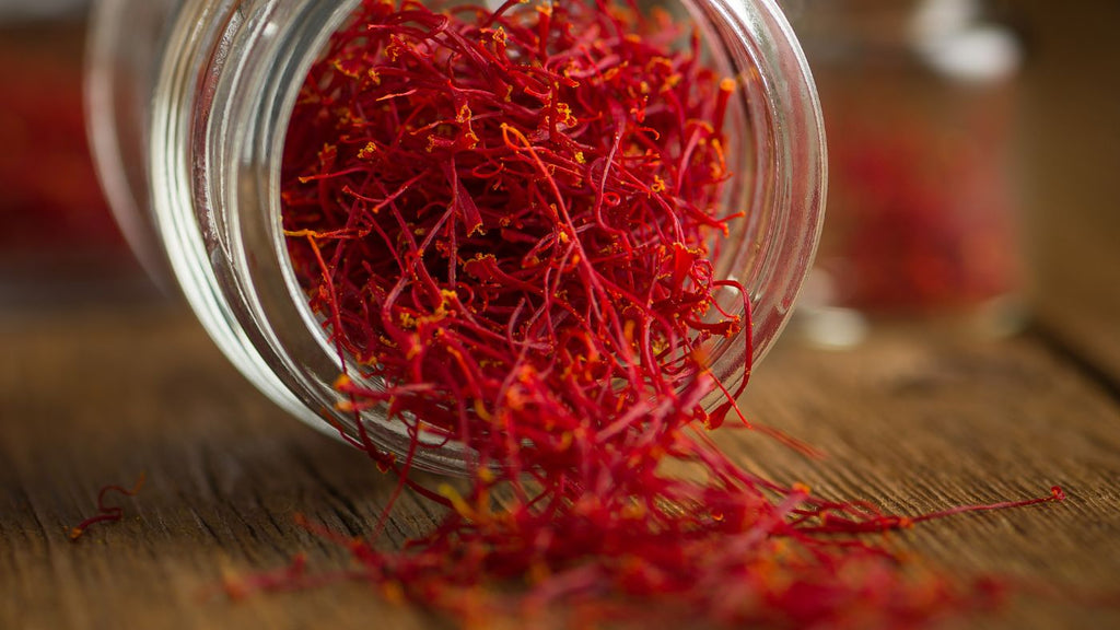 saffron threads in a jar