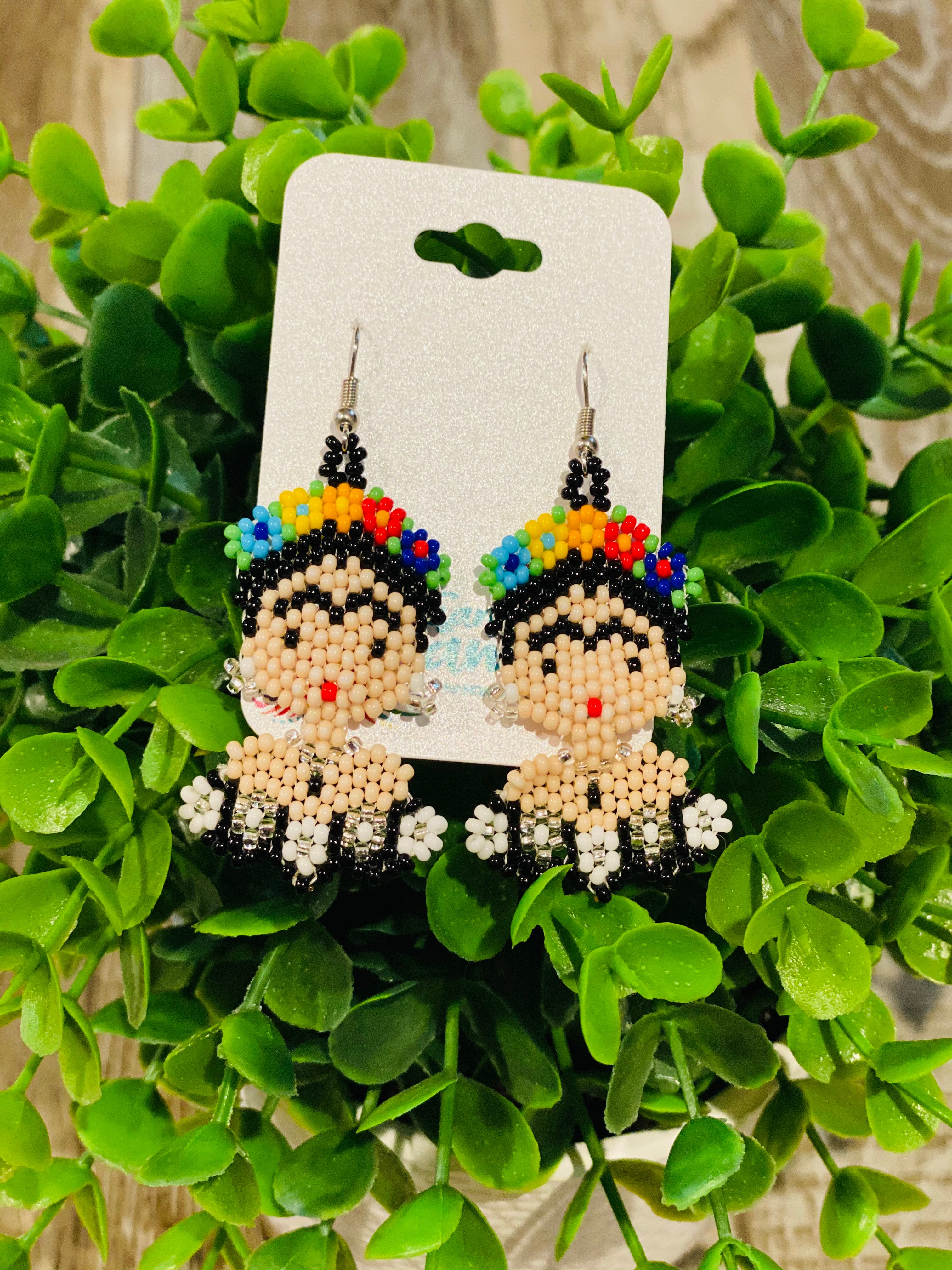 Frida Kahlo Earrings with Flowers & Black Silk Tassels Handmade Mexican  Folk Art | eBay