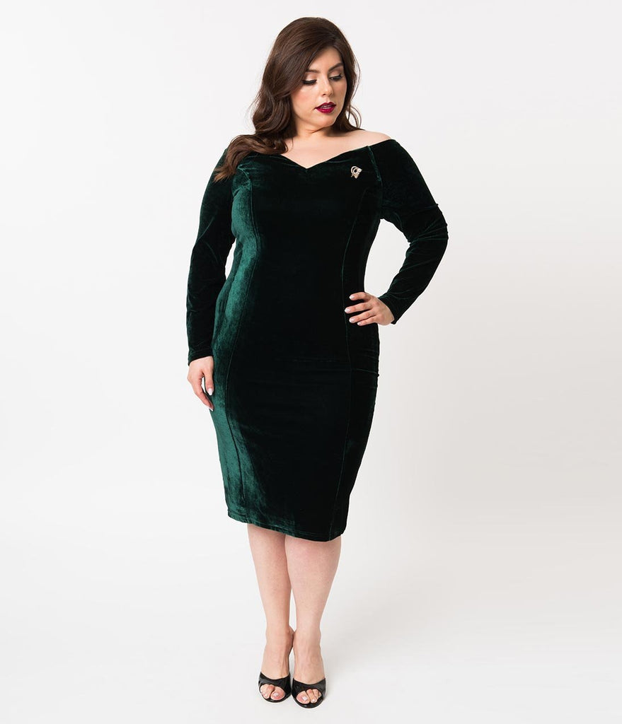 plus size green velvet