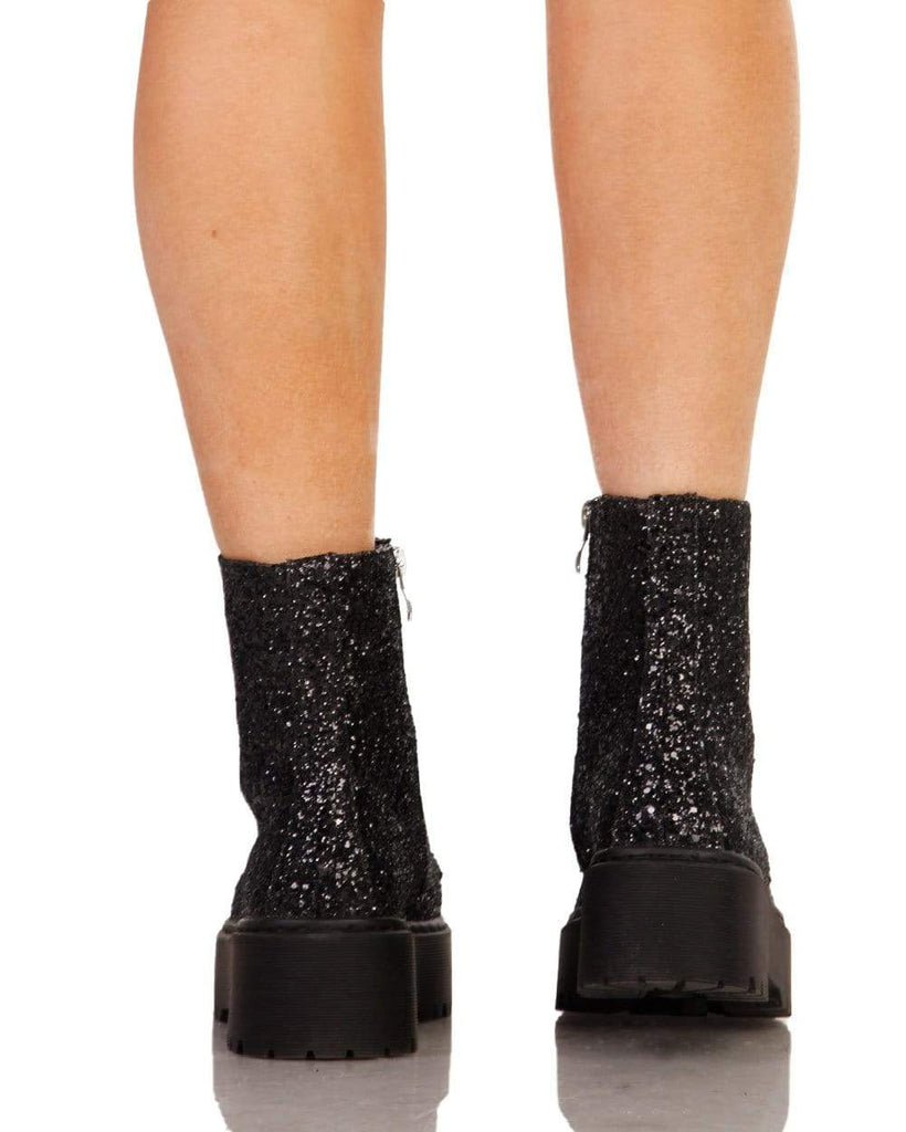 glitter combat boots