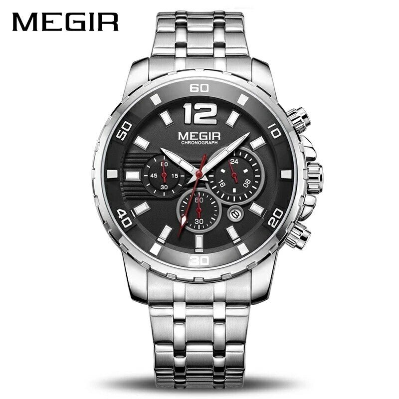 Megir 2068 Chrono Men's Watch - Silver