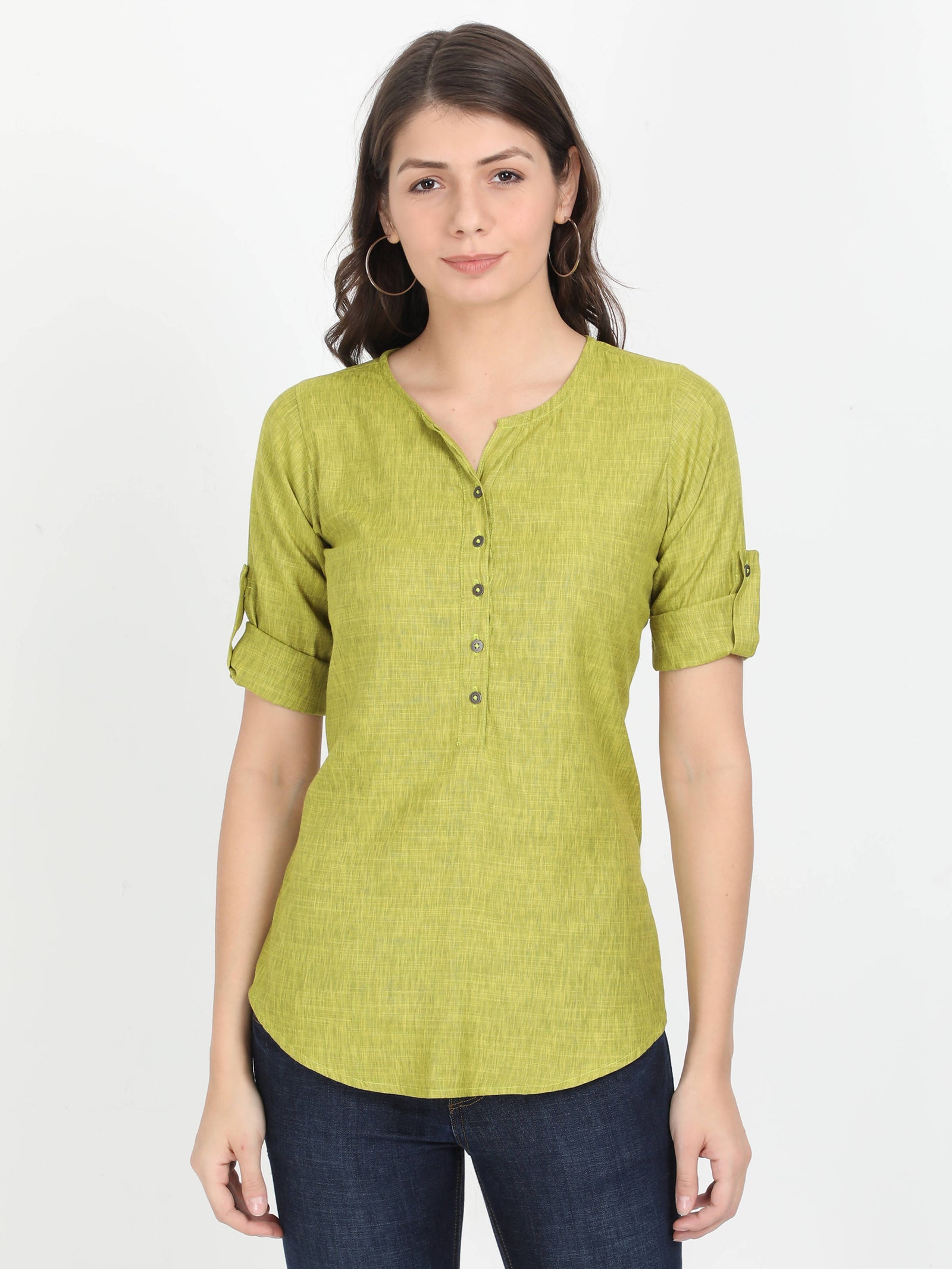 Women Green Casual Top - Plain