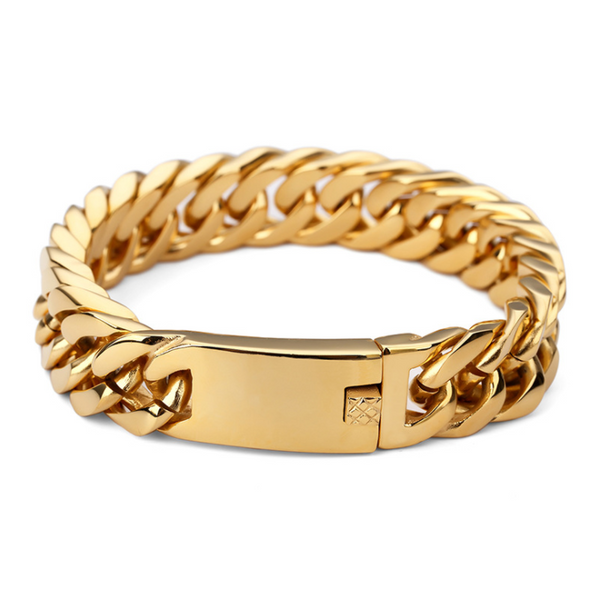 18K Gold Stacked Curb Bracelet – Too Icy Jewelry