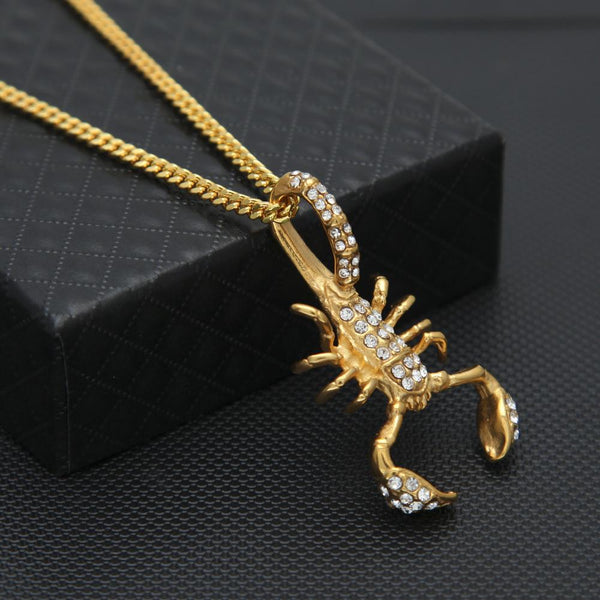 Iced Out 18K Gold Scorpion Pendant – Too Icy Jewelry