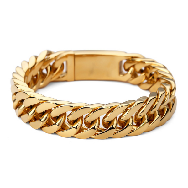 18K Gold Stacked Curb Bracelet – Too Icy Jewelry