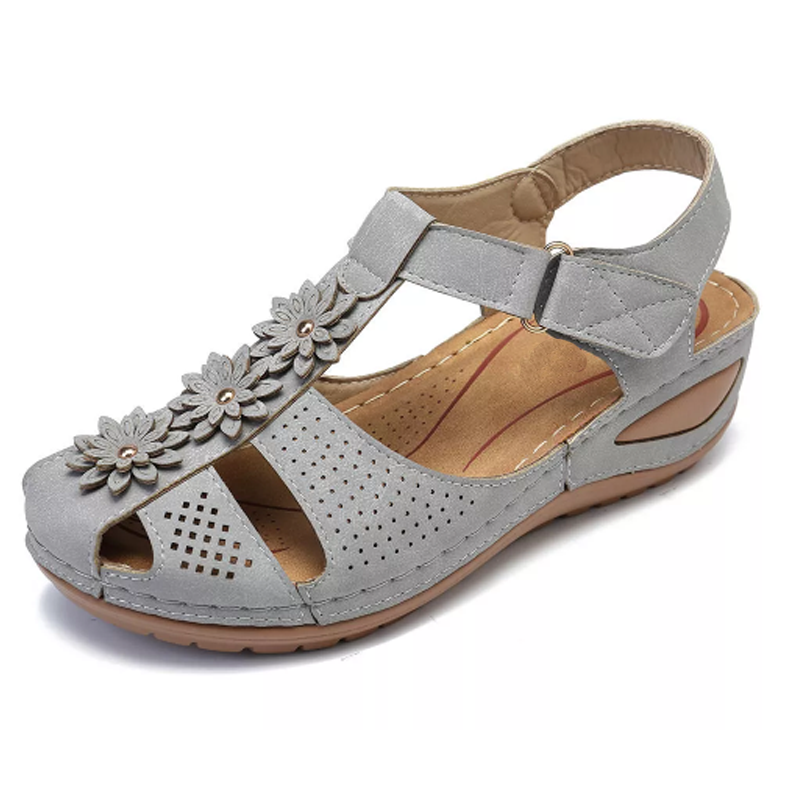 Flower Comfy Wedge Sandal – Casual Comfort Sandals