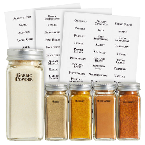 Thin All Caps Spice Labels, 145 Black Labels – Talented Kitchen