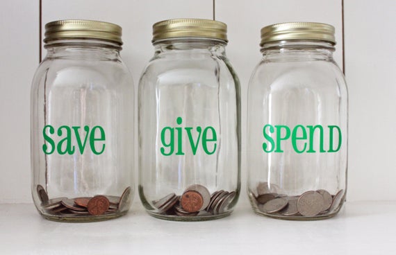 Spend, save, give jars