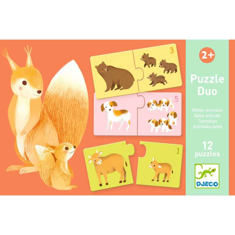 Djeco Woodyjungle Wood Puzzle 5 Pieces 12 Months+ 5 Jungle Animals