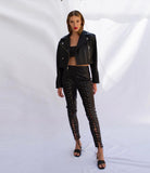 Lace Up Leather Pants