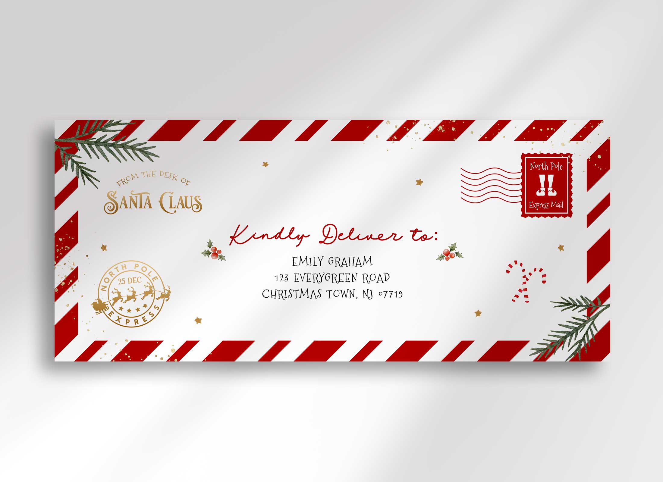 North Pole Envelope Template II Helia Design Co.