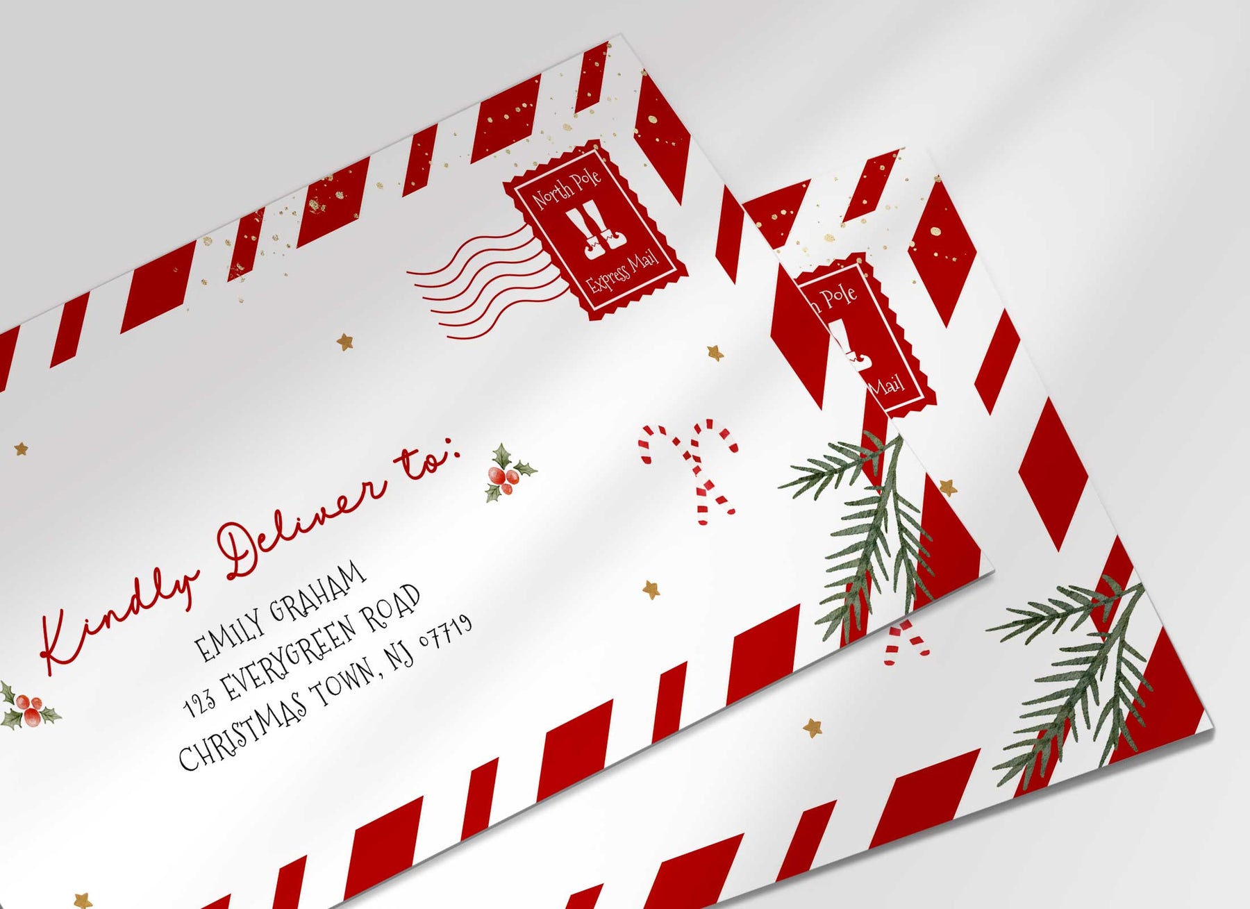 North Pole Envelope Template II Helia Design Co.