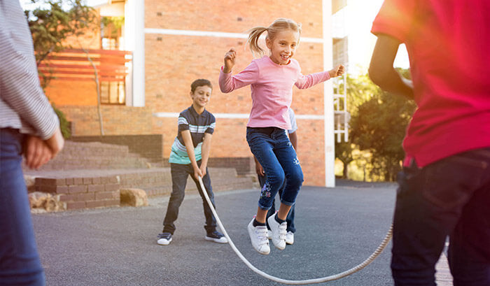 Kids skipping rope