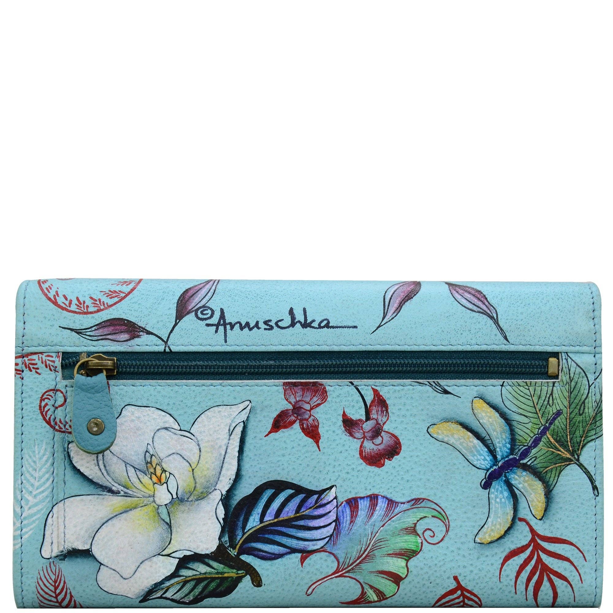 Handpainted Leather Accordion Flap Wallet - 1112 – Cottonways