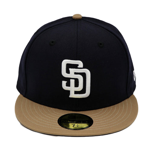 New Era San Diego Padres Fitted Black White Logo 67/8