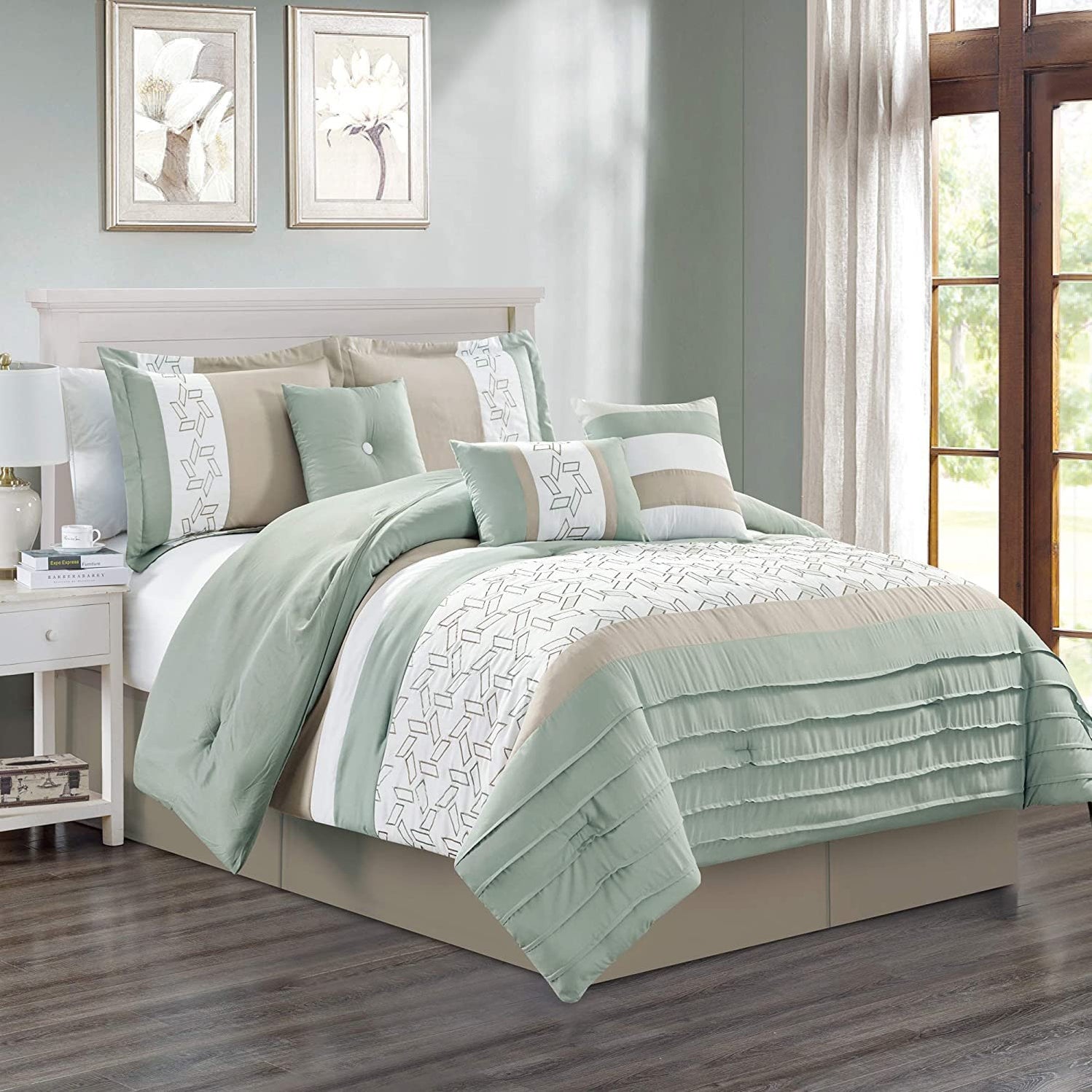 Sapphire Home Luxury 7 Piece California King Comforter Set With Shams — Sapphire Home Goods 