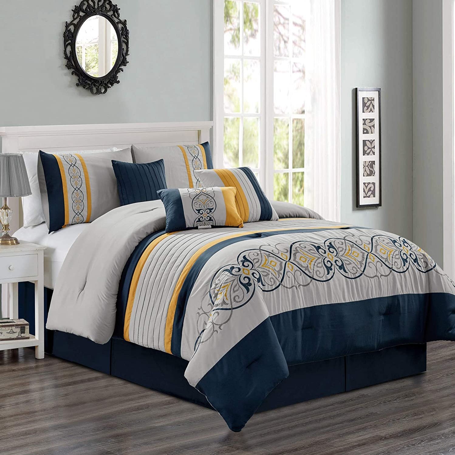 Sapphire Home Luxury 7 Piece Fullqueen Comforter Set With Shams Bed S — Sapphire Home Goods 